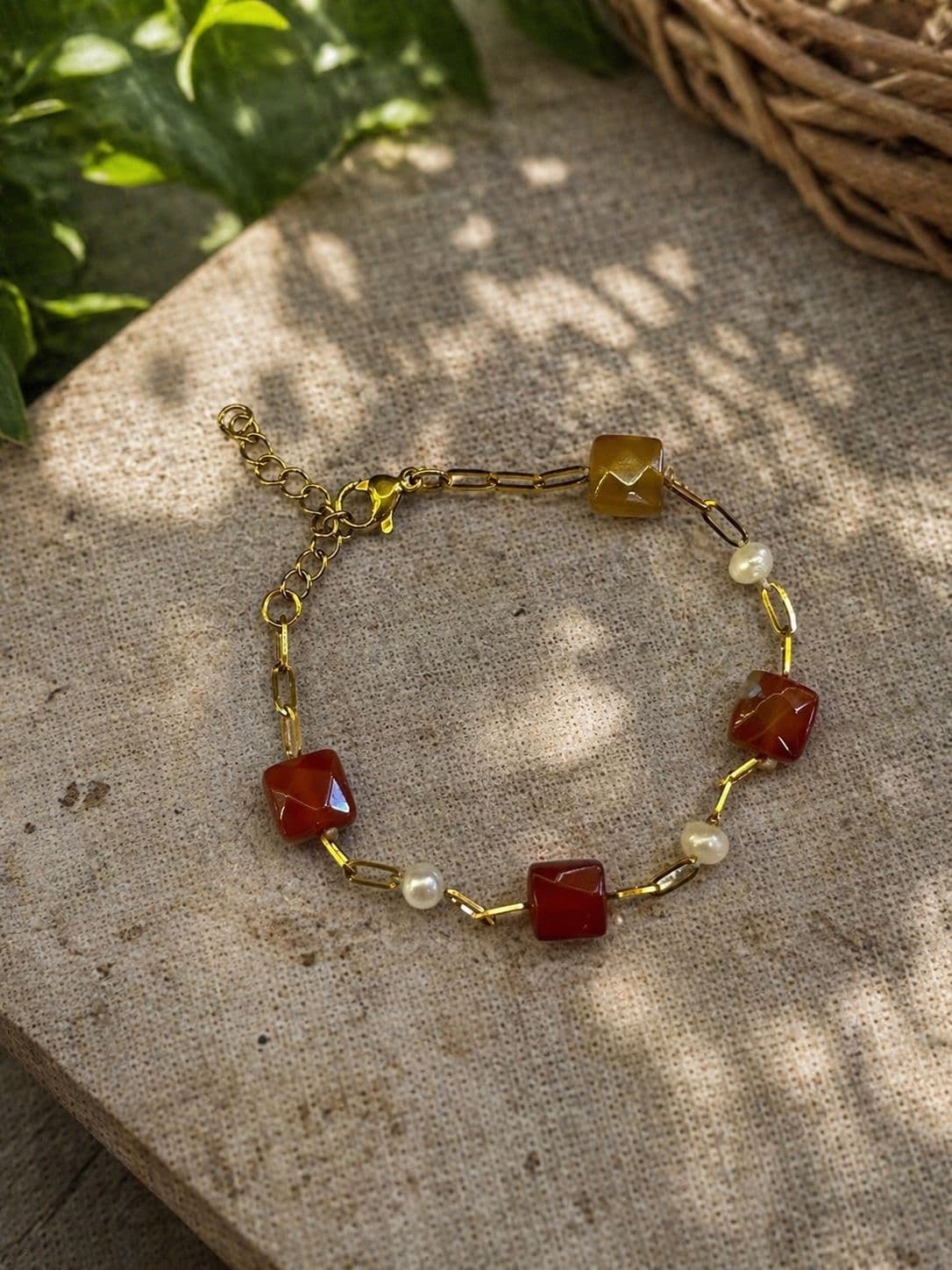 Carnelian & Pearl Bracelet — view 2