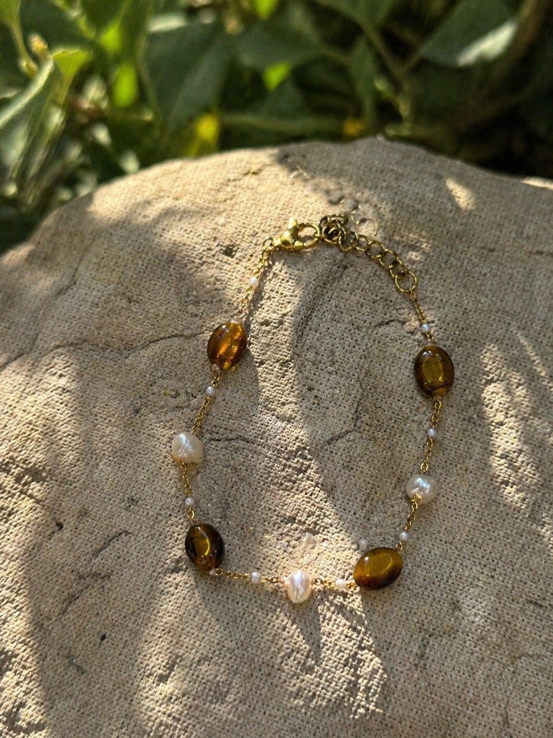 Tiger's Eye & Pearl Bracelet