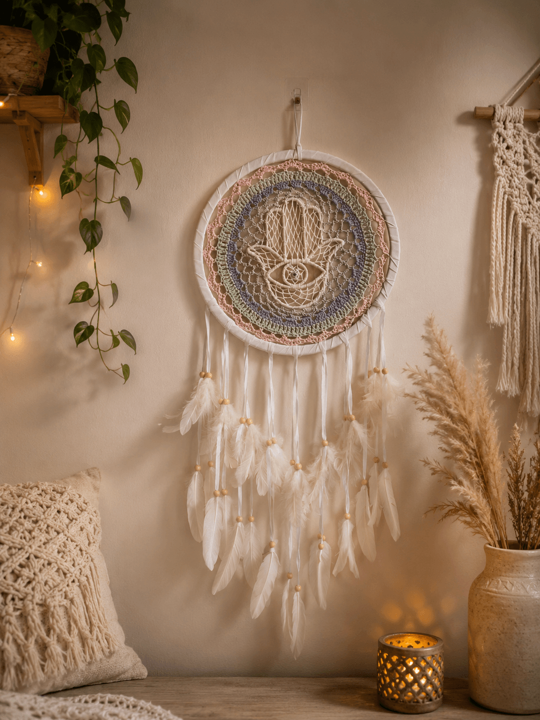 Mandala Dream Catcher (Tree of Life + Hamsa variants)