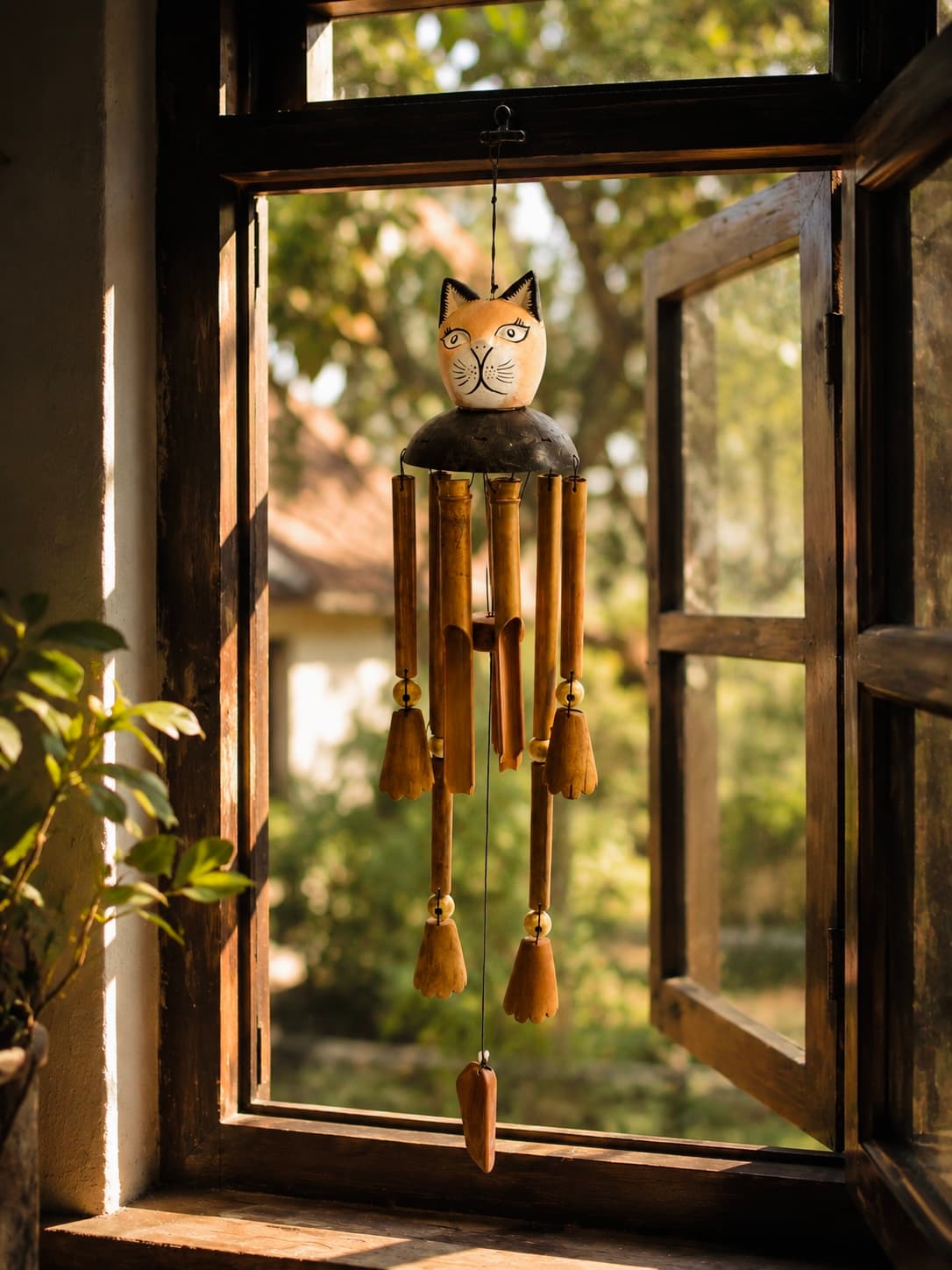 Cat Bamboo Wind Chime — view 2