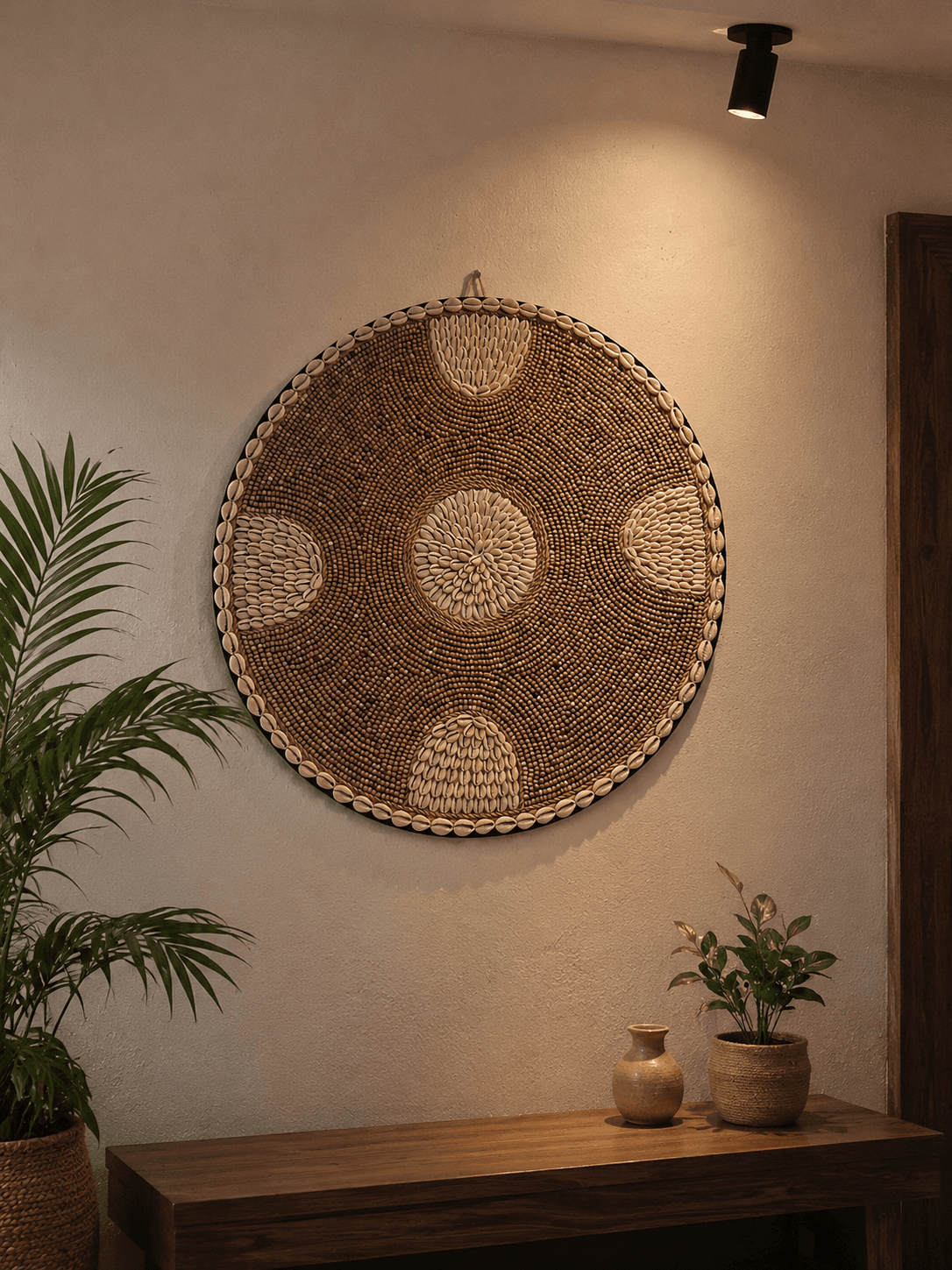 Cowrie Shell Wall Medallion — view 2