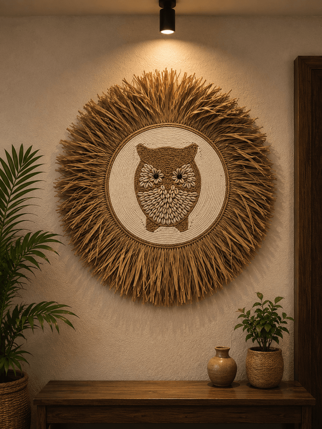 Cowrie Owl Wall Art