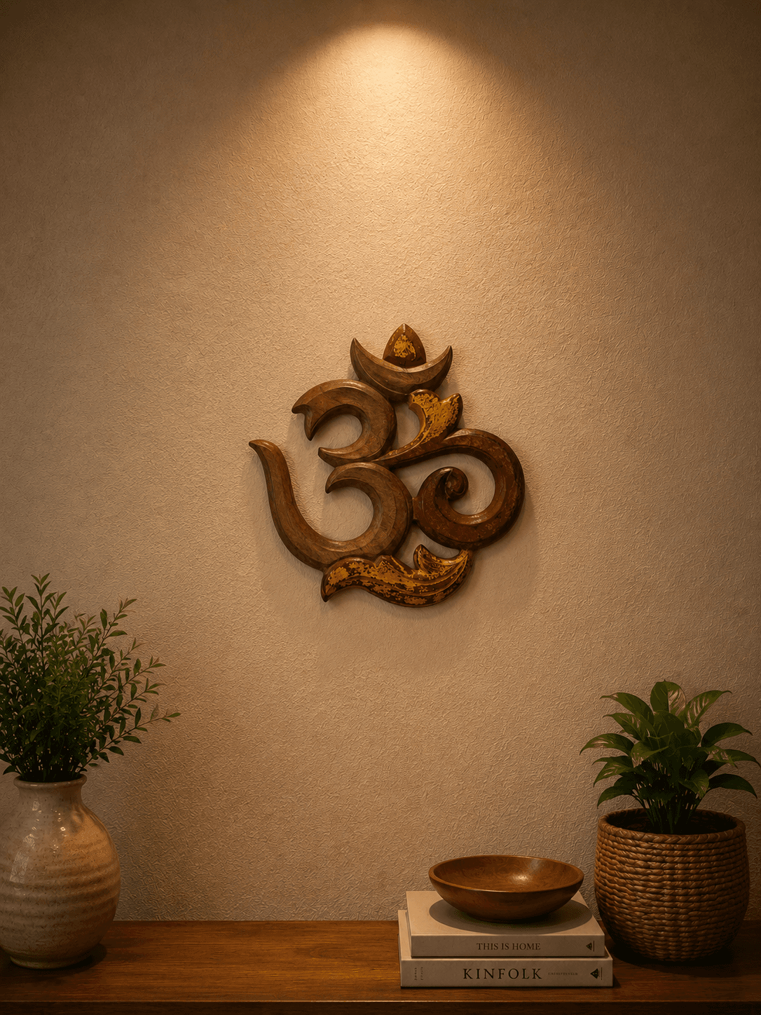 Om Wood Wall Art (Rustic · Antique) — view 2
