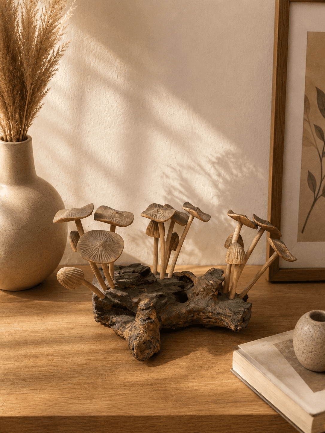 Driftwood Mushroom Sculpture (Cluster · Grove · Trio)