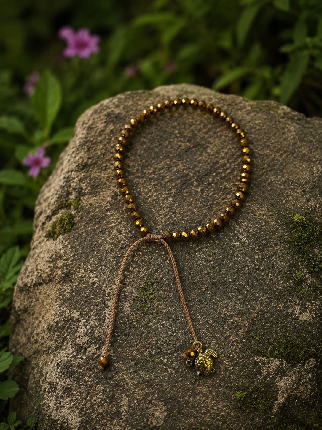 Golden Turtle Beaded Bracelet