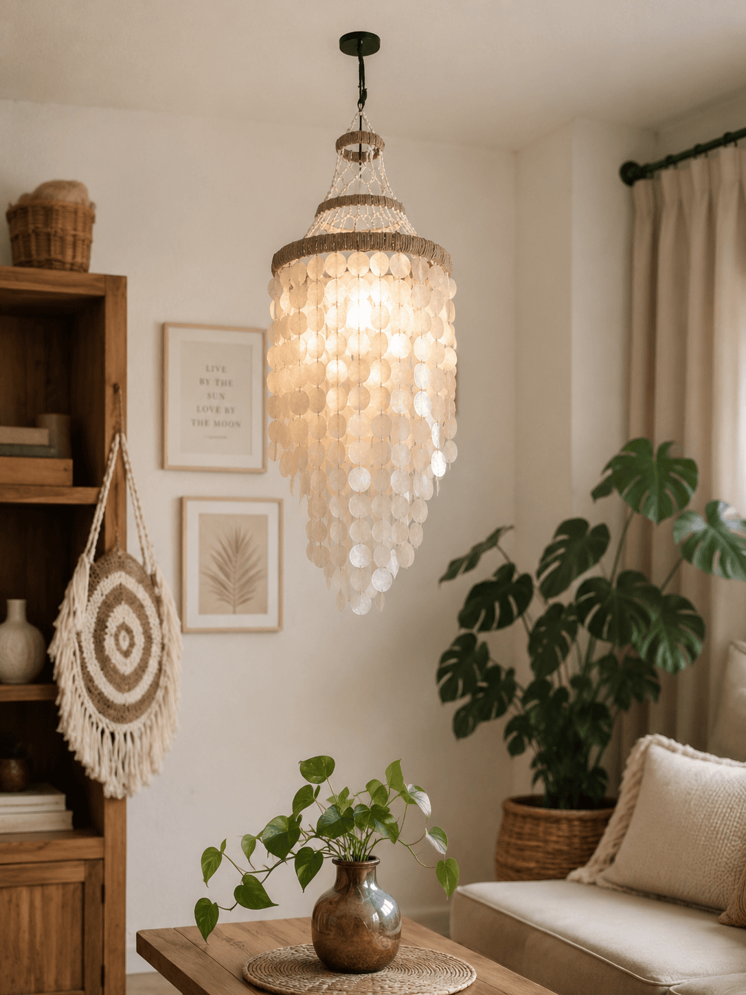 Capiz Shell Cascade Chandelier