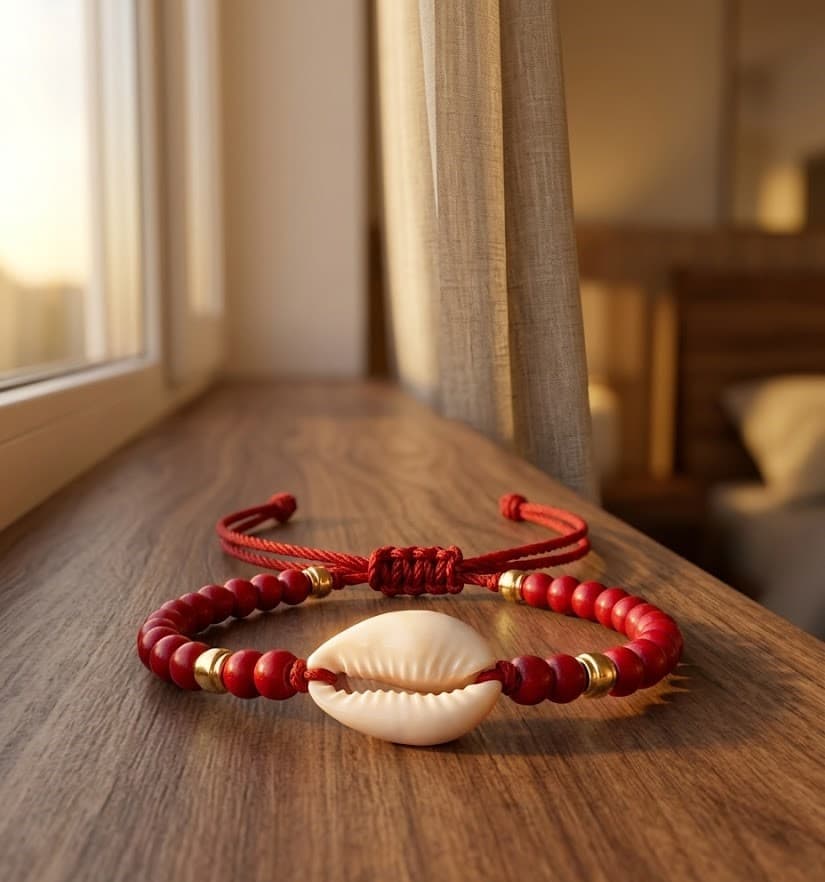 Cowrie Shell Cord Bracelet — view 4