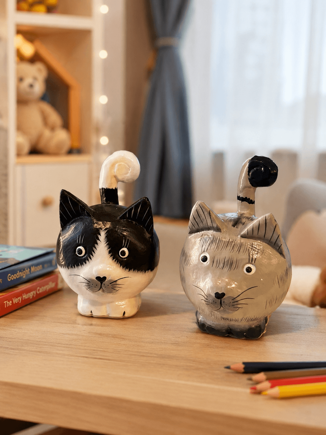 Walking Cat Wooden Figurine