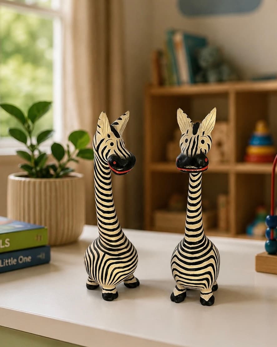Zebra Wooden Figurine