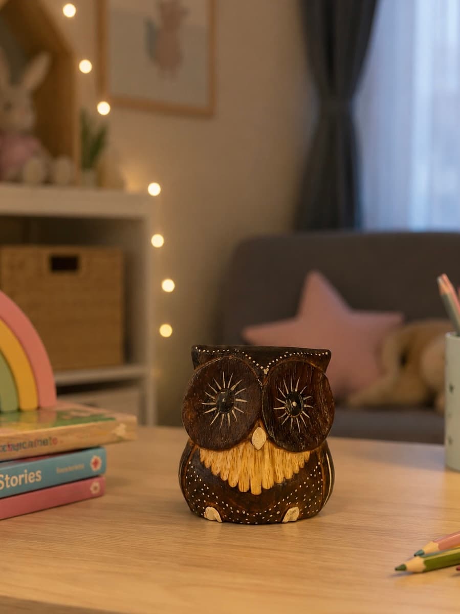 Wooden Owl Figurines