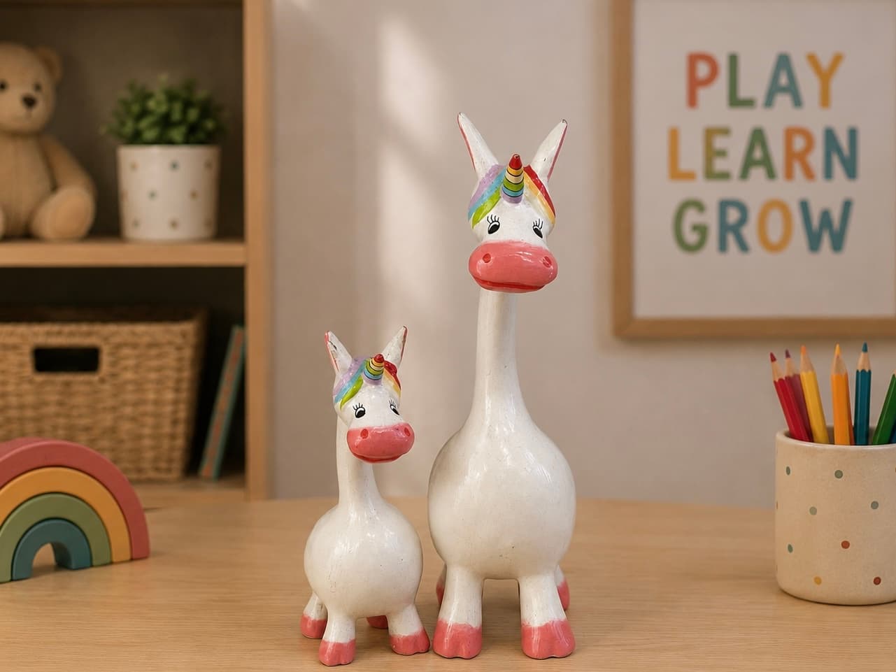 Unicorn Wooden Figurines
