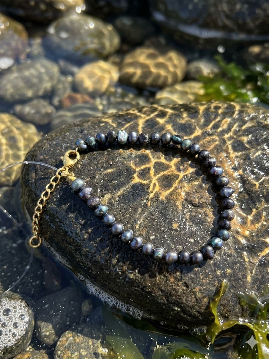 Black Freshwater Pearl Bracelet