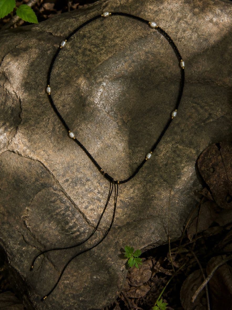 Pearl Accent Seed Bead Necklace