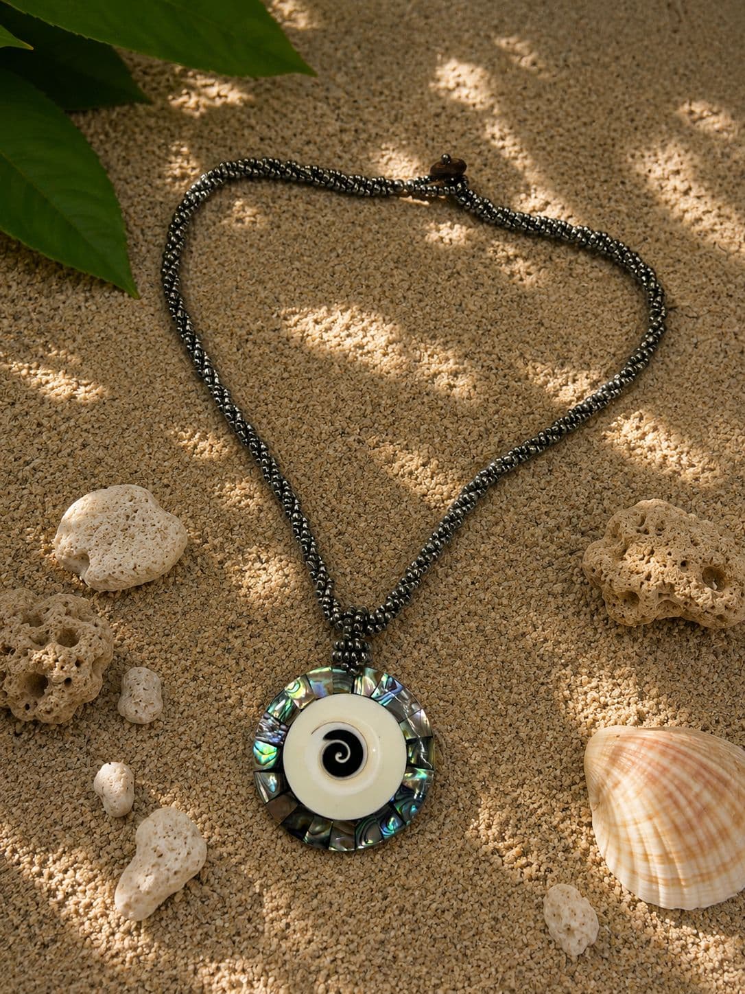 Spiral Shell & Abalone Necklace