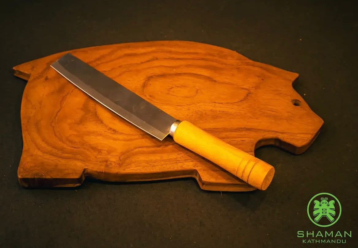 Whimsical Nature Handcrafted Wooden Chopping Board & Knife Set