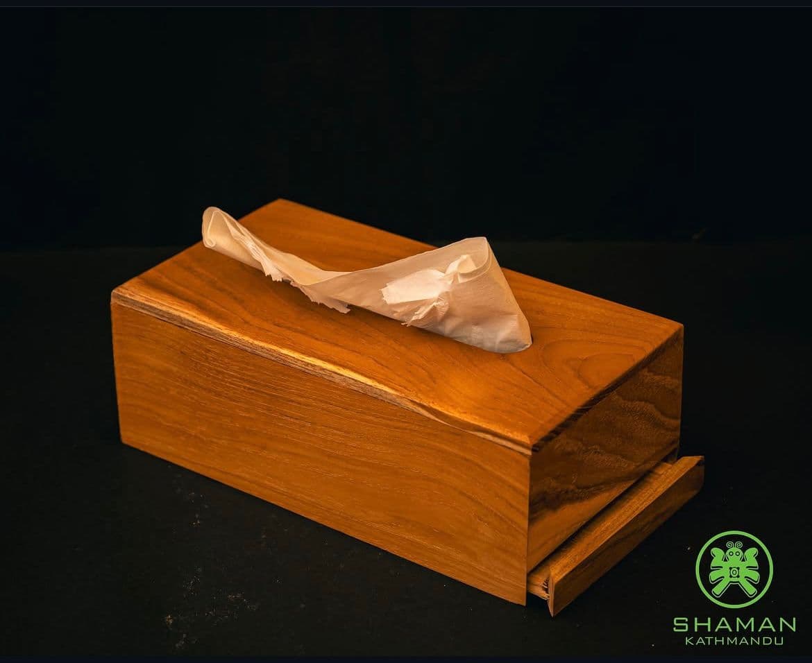 Handcrafted Slotted Wooden Tissue Box Holder