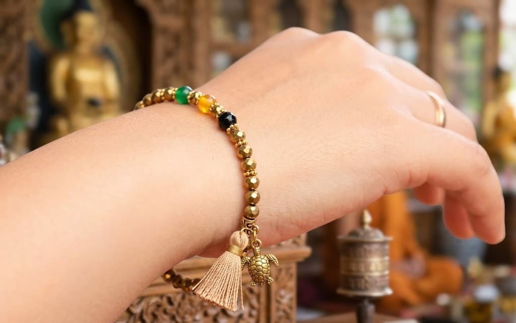 Gold Turtle Charm Bracelet