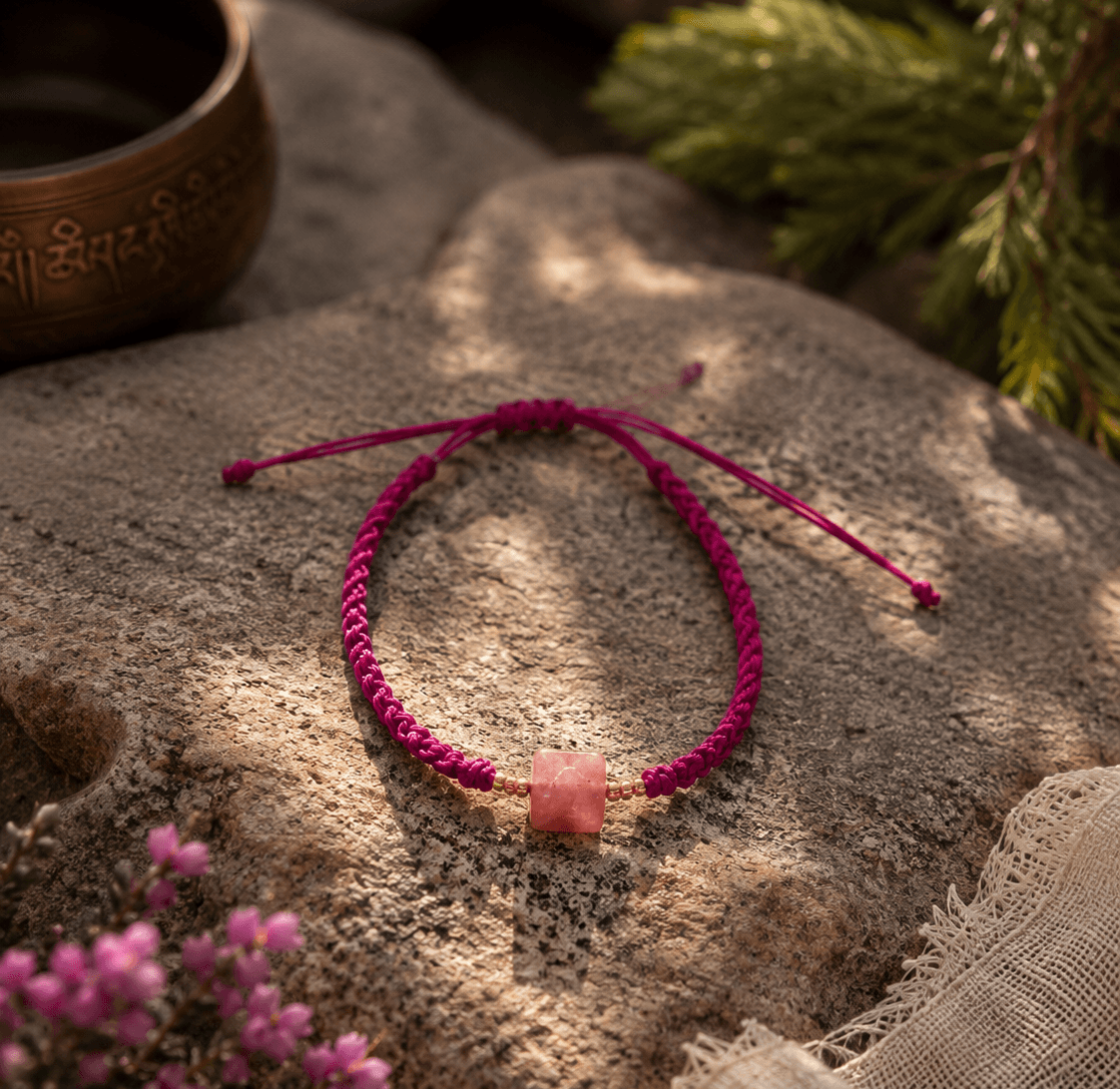 Square Stone Rope Bracelet