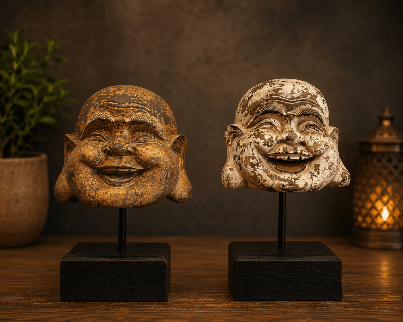 Laughing Buddha Head – 12×10×12 cm