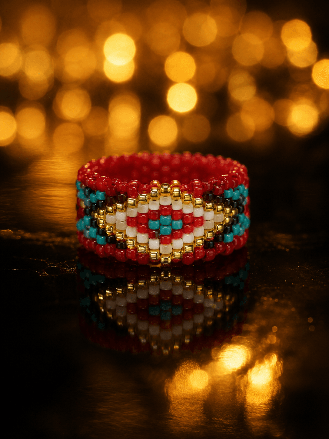 Woven Beadwork Band Ring