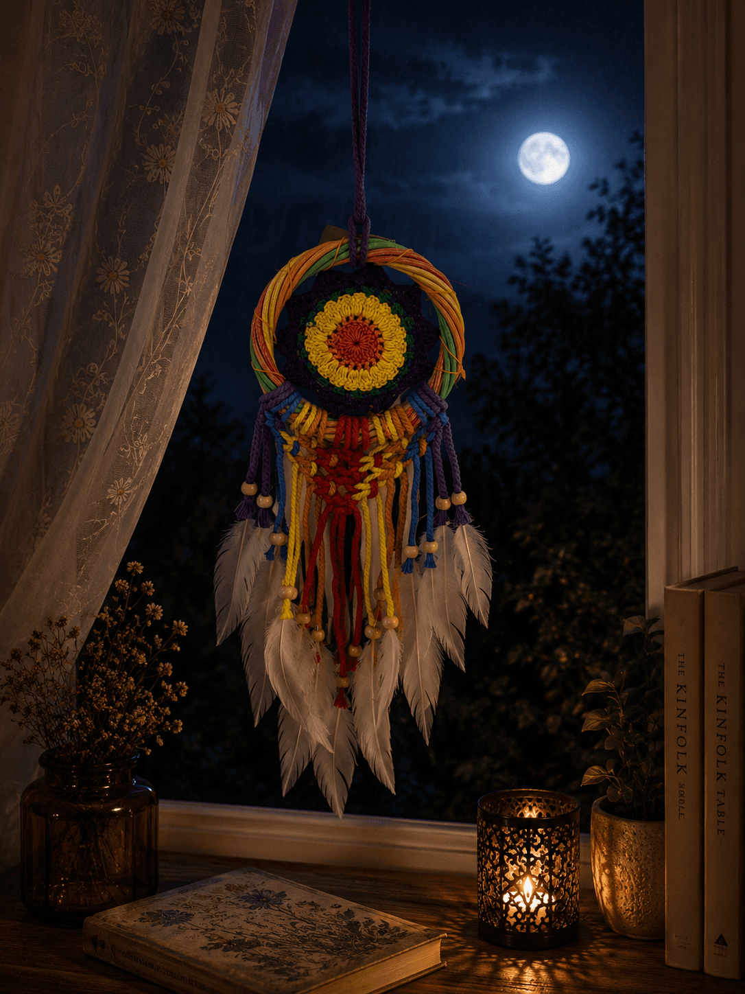 Rainbow Mandala Dreamcatcher