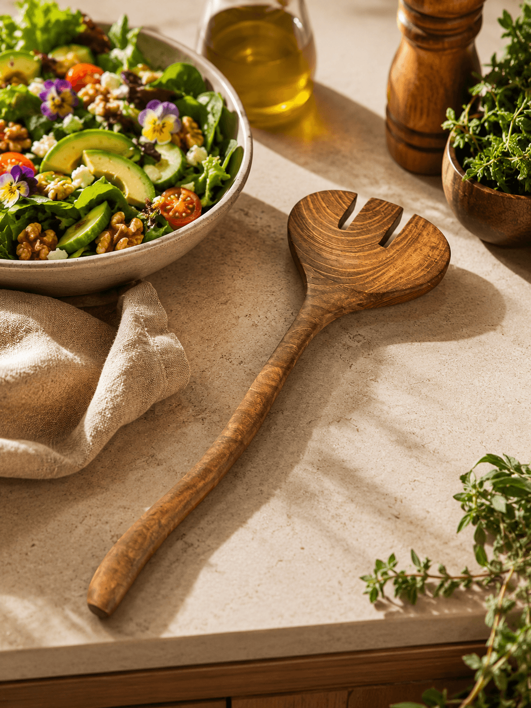Wooden Salad Server (Single)