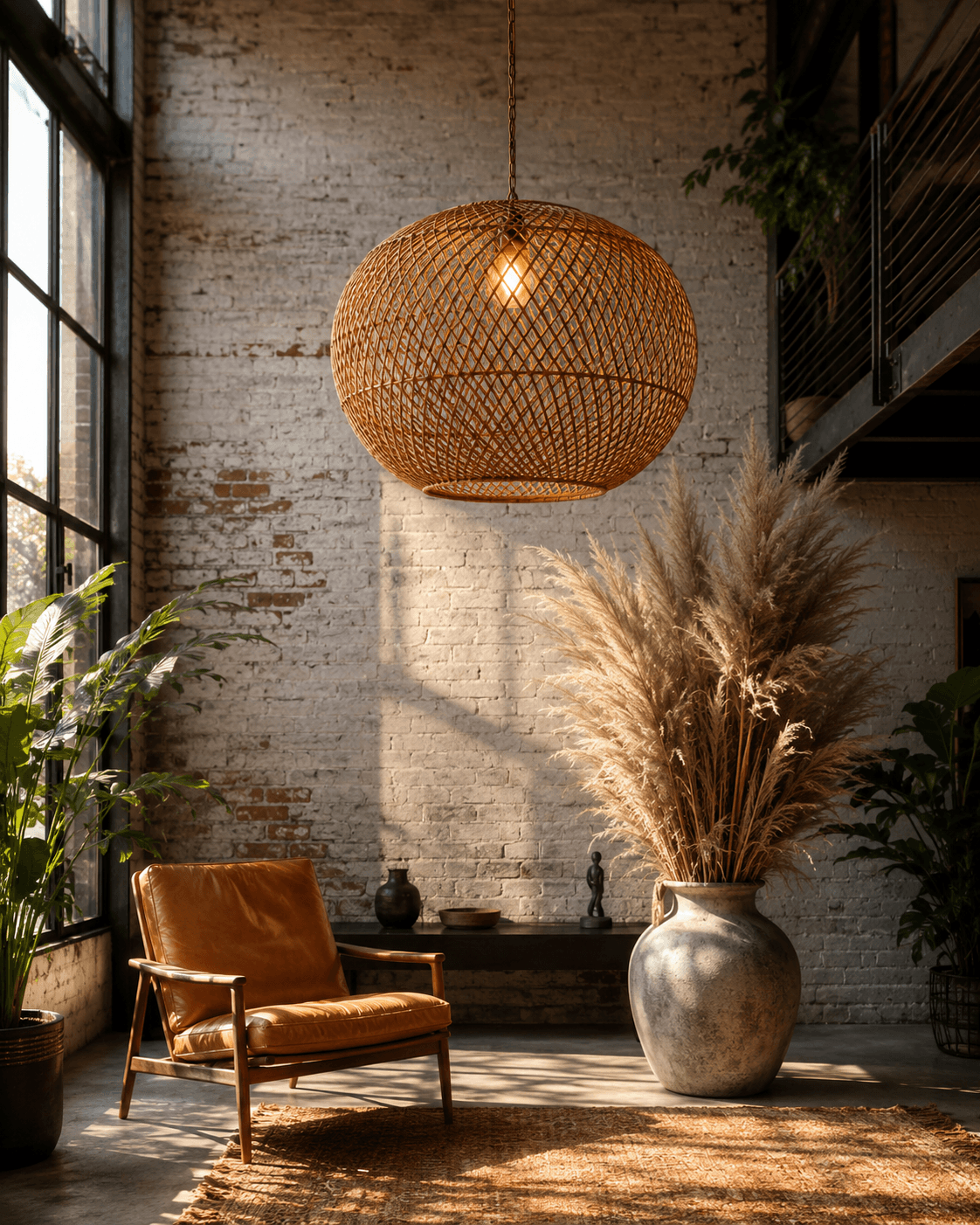 Rattan Globe Pendant Light 60 cm