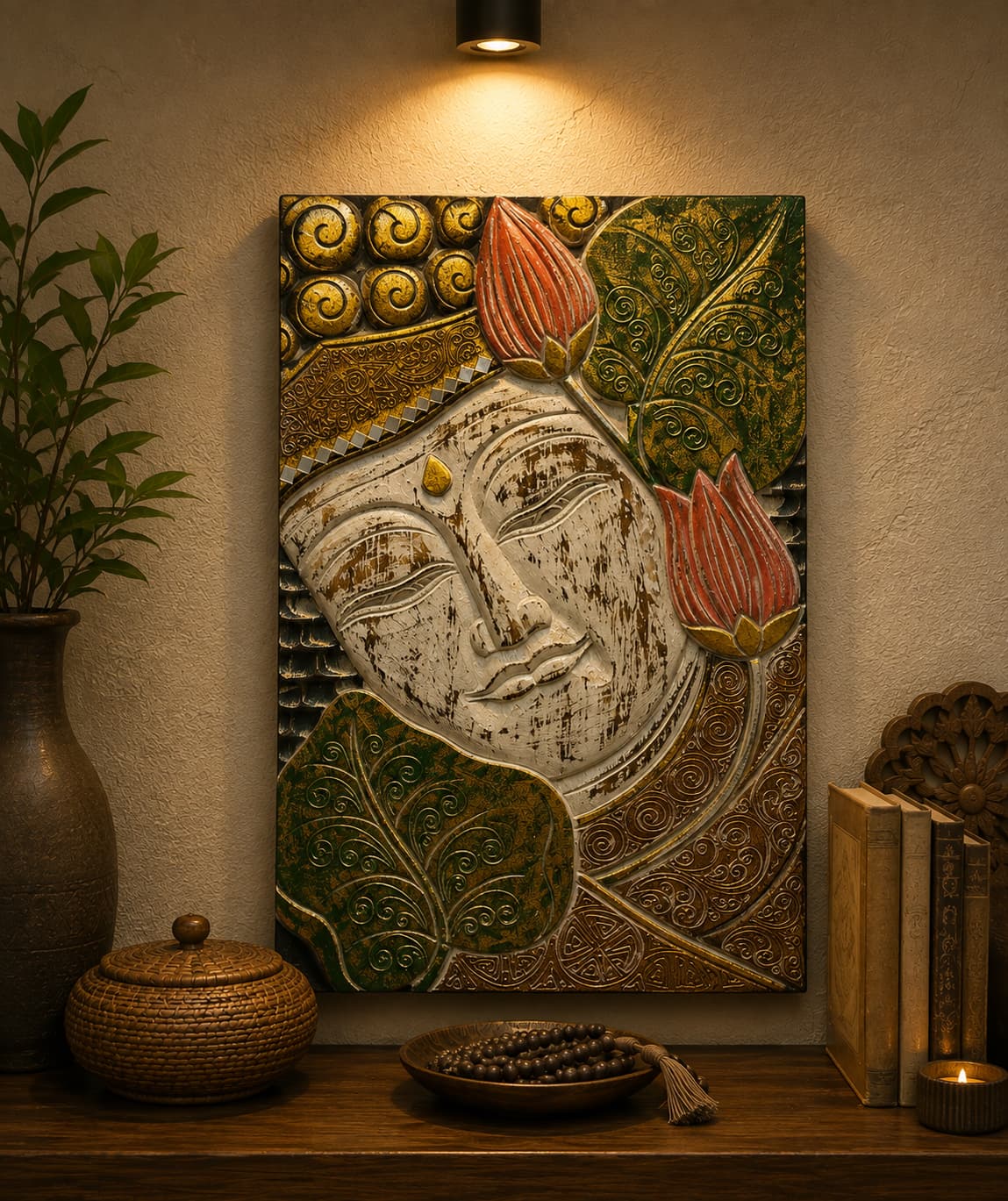 बुद्ध प्यानल (नन-फोल्डिङ) ३५ सेमी