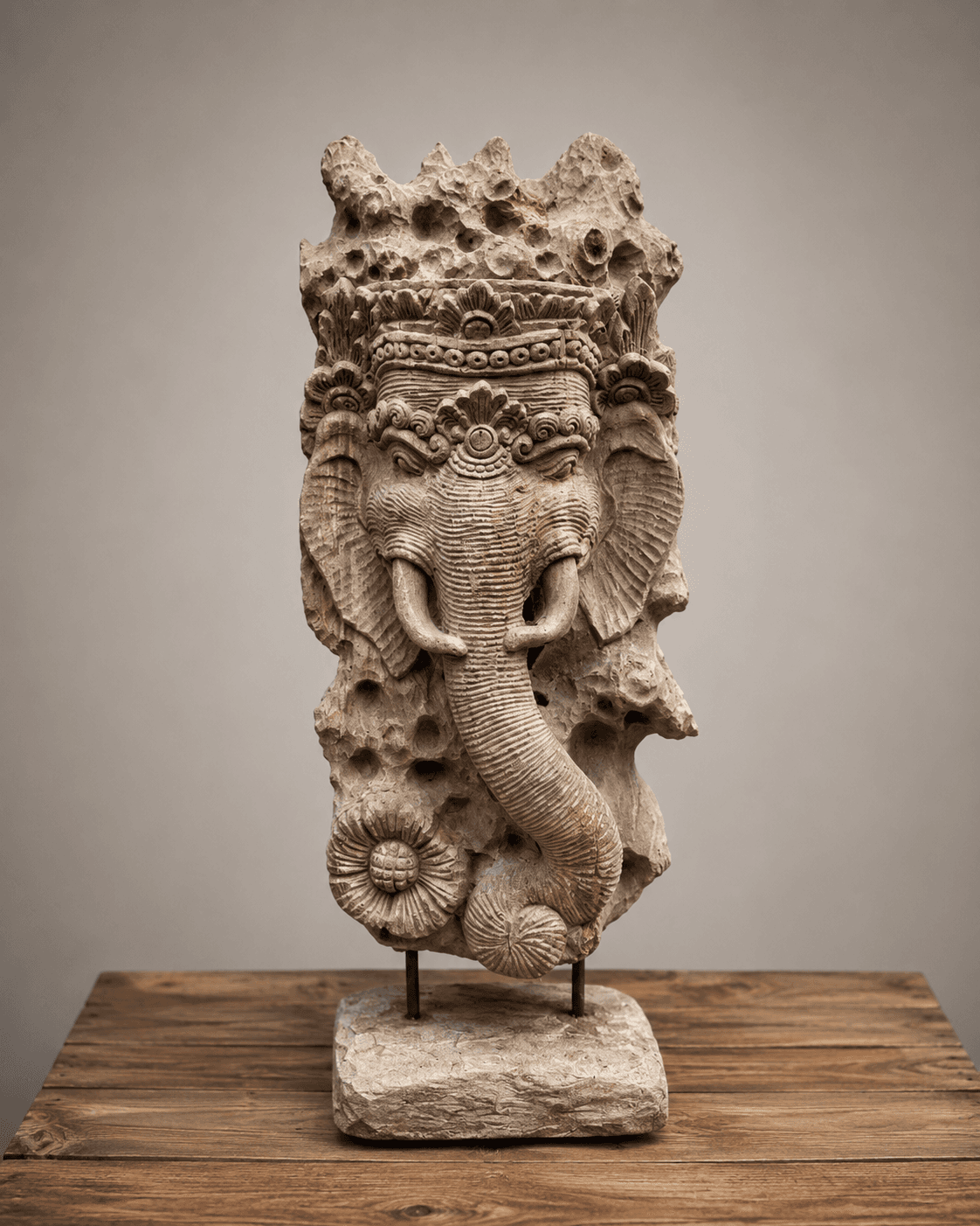 “DivyaMurti Ganesha” Hand-carved Wooden Ganesha Statue