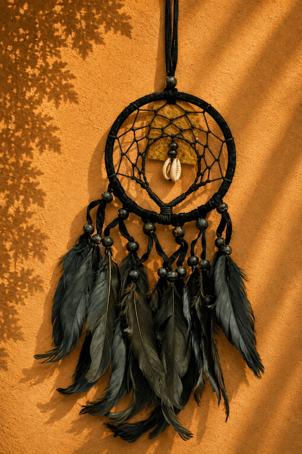 Amber & Cowrie Shell Dreamcatcher