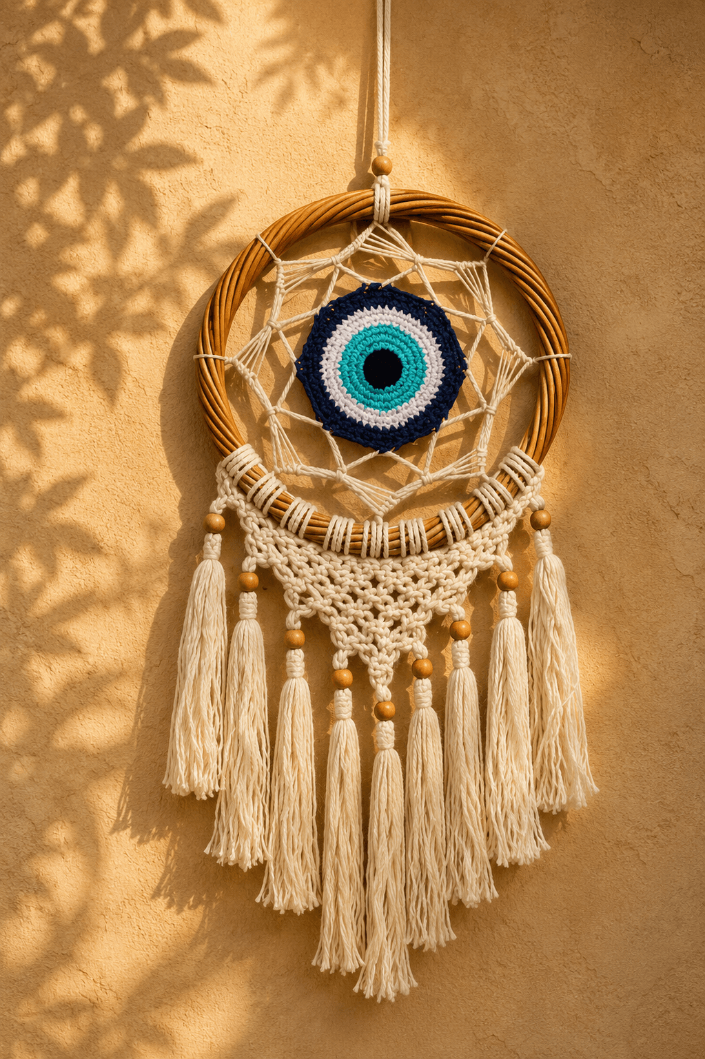 Rattan Evil Eye Tassel Dreamcatcher