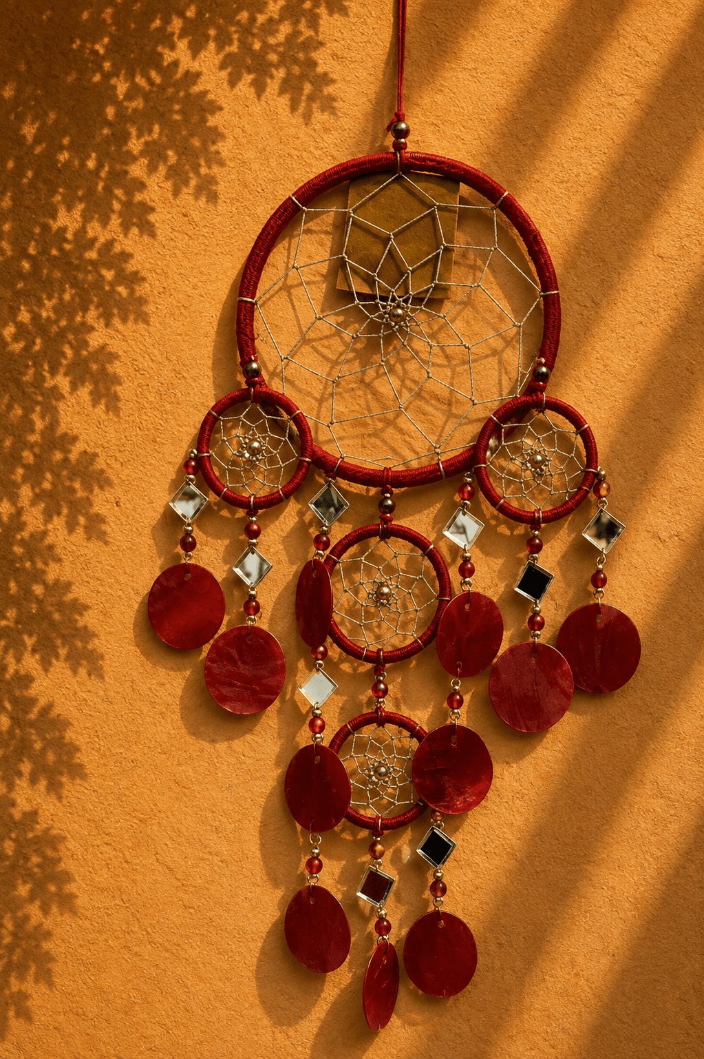 Red Seashell Mirror Dreamcatcher