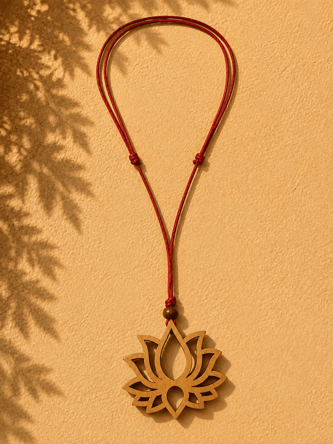 Handmade Wooden Necklace - Lotus