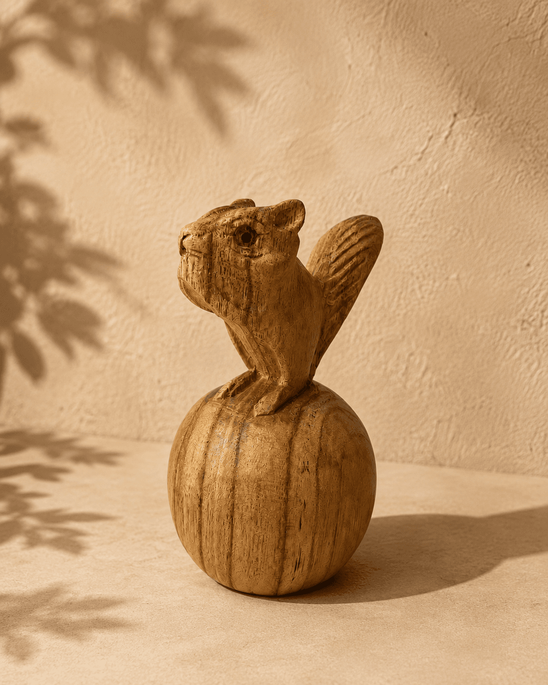 Handmade Wooden Squirrel Figurine