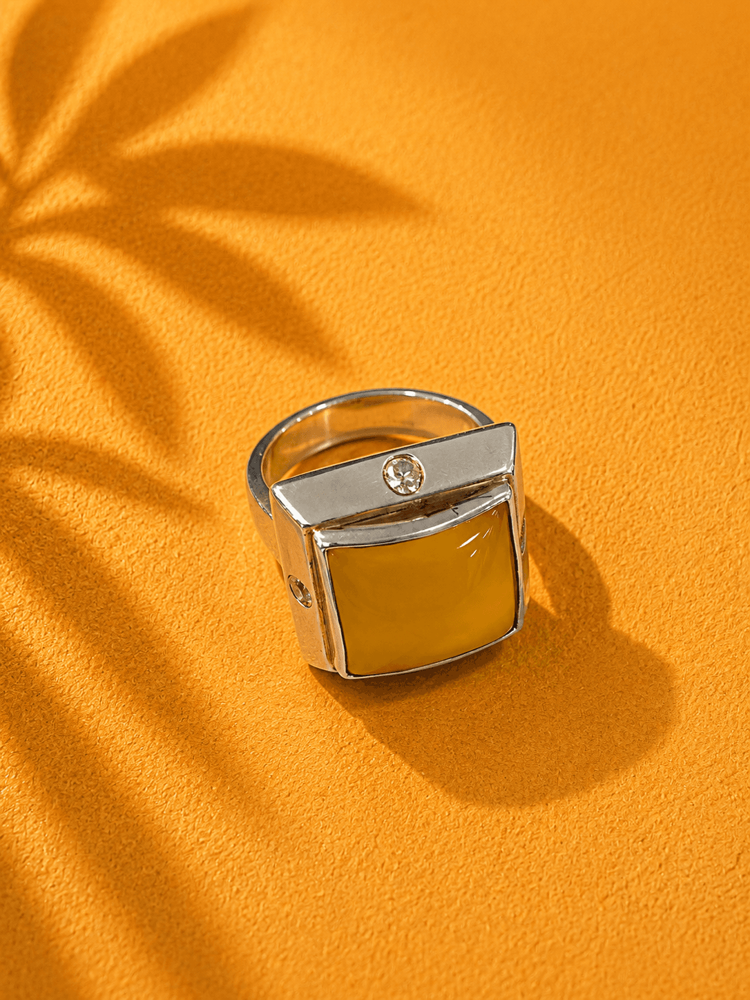 Handmade Aquamarine Amber Ring - 18.5ct