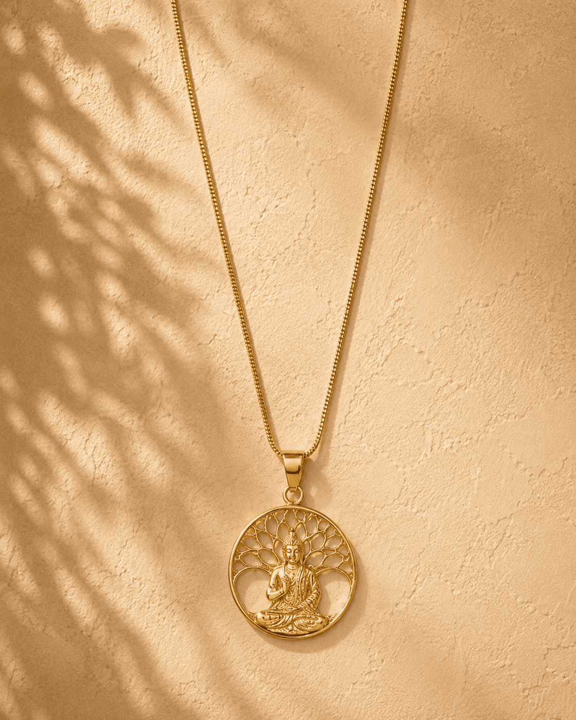Handmade Brass Necklace - Buddha Bodhi Tree