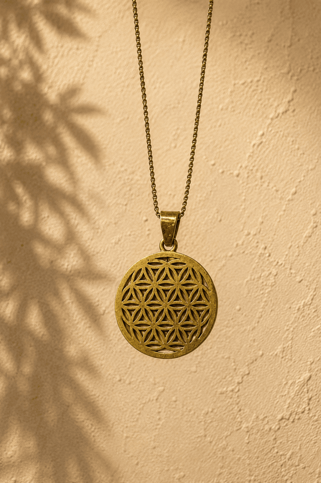 Handmade Brass Necklace - Buddha Flower of Life