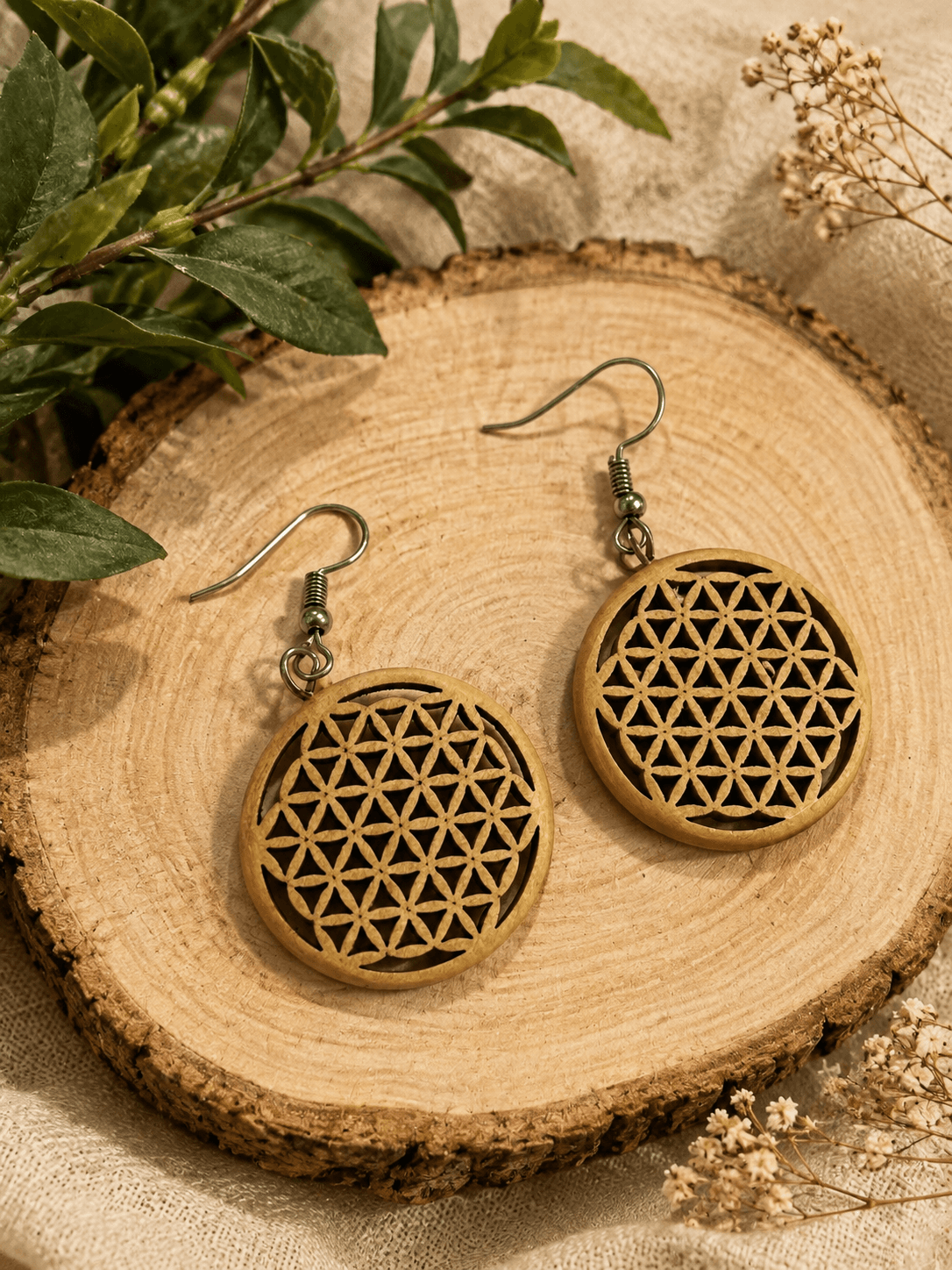 Handmade Wooden Earrings - Endless Knot