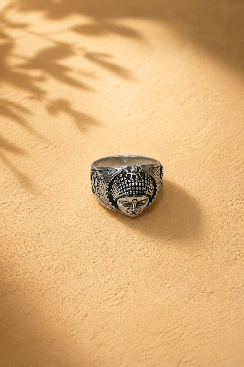 Deity Face Signet Ring