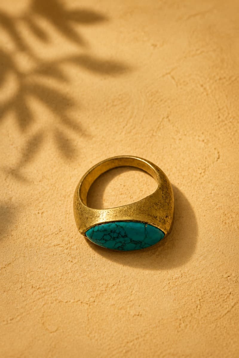 Teal Stone Dome Ring