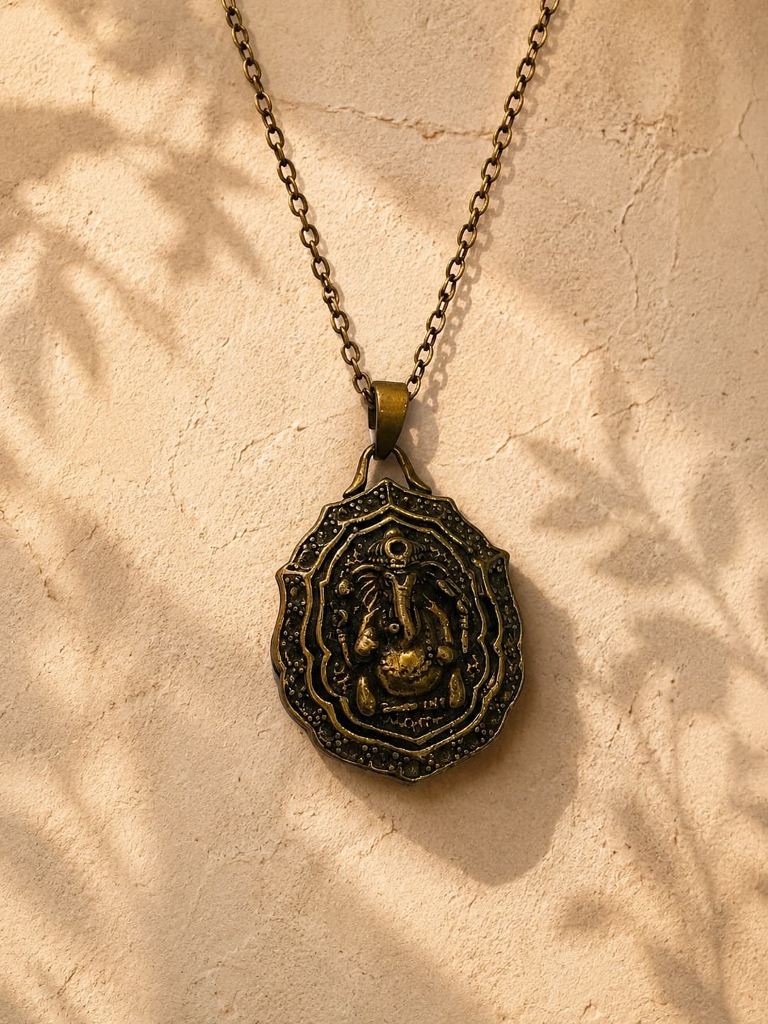 Scalloped Deity Medallion Necklace